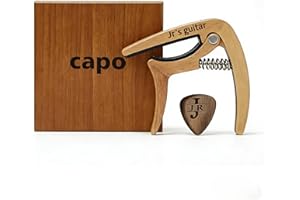 Doranven Personalized Wood Guitar Capo & Picks Gifts set With Wooden Box Premium Guitar Accessories Kit Engraved Name Gifts F
