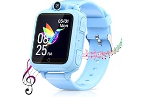 Lterfear Smart Watch for Kids Boys with 14 Games HD Camera Touch Screen Alarm Music Player Calculator Video & Audio Recording, Birthday Toys for 4-12 Years Old Boys, Blue