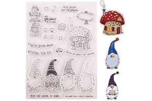 WOOYANGFUN Welcome to Joyful Home 1pc Gnome Wishing You Joy Christmas Clear Stamp for Card Making Decoration and Scrapbooking