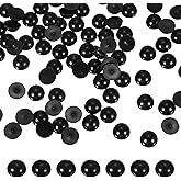 PATIKIL 450 Pcs Black Half Round Pearls Beads, 12mm ABS Flatback Rhinestones Pearls for Crafting Jewelry Making DIY Nail Art Clothes Wedding Art Decoration