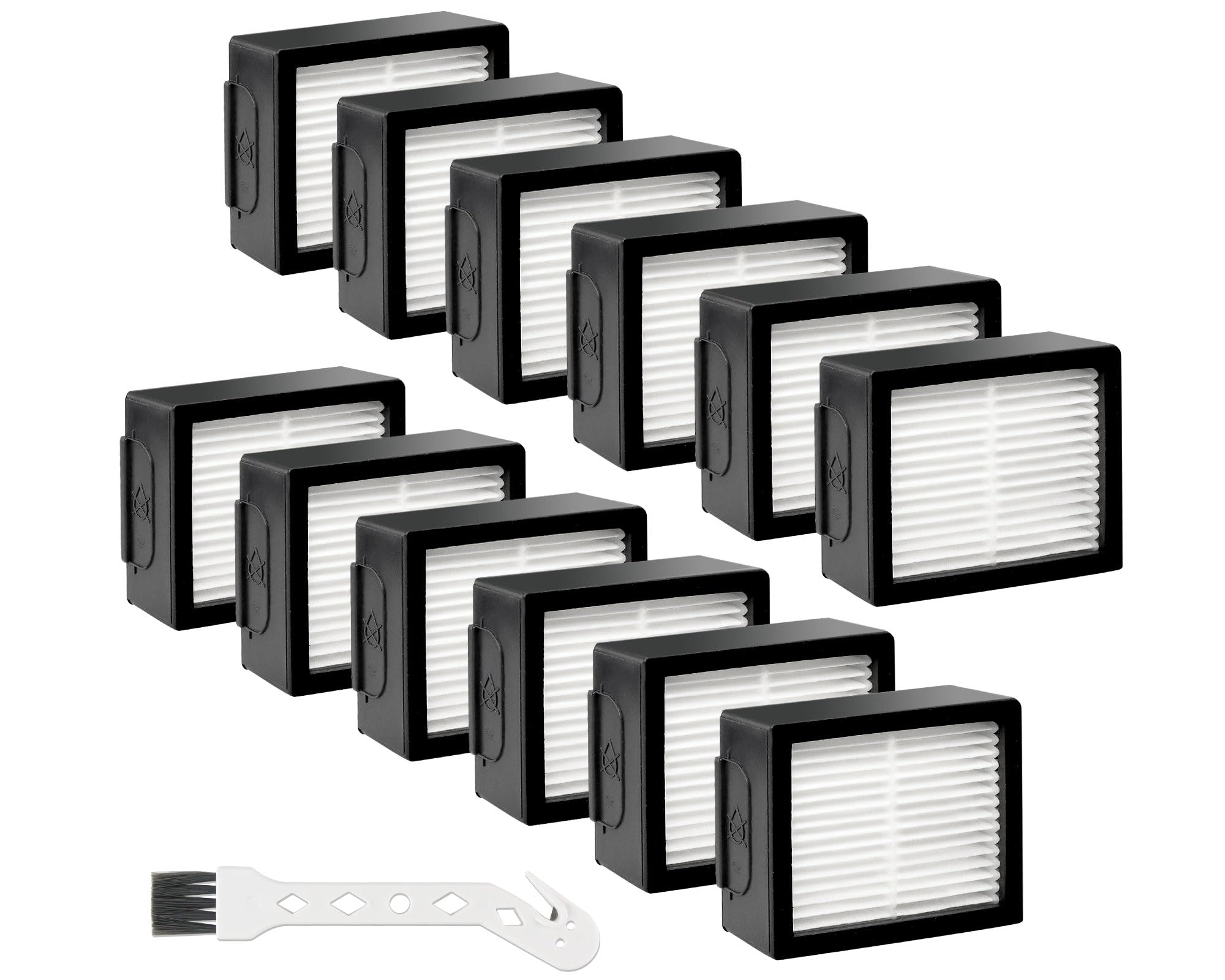 12Pack Filters Replacement for iRobot Roomba E I & J Series Combo E5 E6 E7 i3 i3+ i4 i4+ i5 i5+ i6 i6+ i7 i7+ i8 i8+ J5 J6 J8 Vacuum Cleaner-12 x High Efficiency Filters 4639161,1 x Brush by Techecook