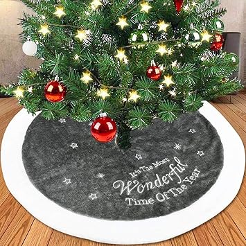 Covok Gonna Per Albero Di Natale In Peluche Finta Pelliccia Pannello Esterno Dellalbero Di Natalecopribase Decorazioneper Festa Di Natale Di