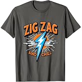 Zig Zag and Chill Relaxed Graphic Design T-Shirt