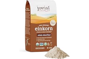 Jovial Organic Einkorn Whole Wheat Flour - Bread Baking Flour for Sourdough, High Protein, Non-GMO, Organic Pizza & Pasta Flour, European Italian Flour, Glyphosate Free - 32 Oz