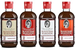 DEMITRI'S Demitri’s Bloody Mary Seasoning - Classic Receipe, Extra Horseradish, Chillies & Pepper, Chipotle habañero - Spicy Cocktail Drink Mix - Gluten Free Bloody Mary Mix - 8oz (Pack of 4)