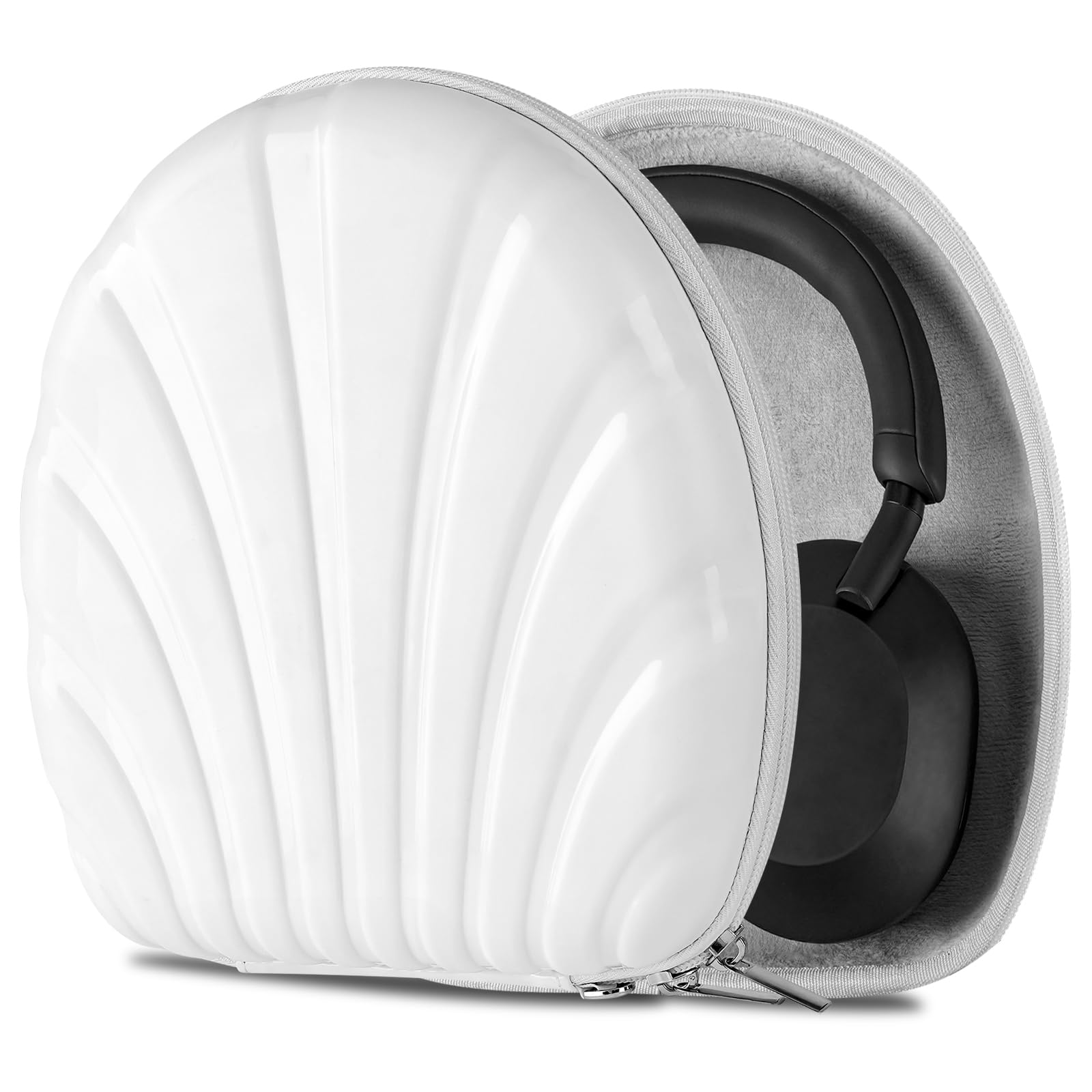 Geekria PRO Rugged Headphones Case Compatible with Sony WH-CH710N, WH-1000XM6, WH-1000XM5, WH-1000XM4, MDR-1AM2, Hard Shell, Durable, Multi-Layer Protection Travel Carrying Bag (White)
