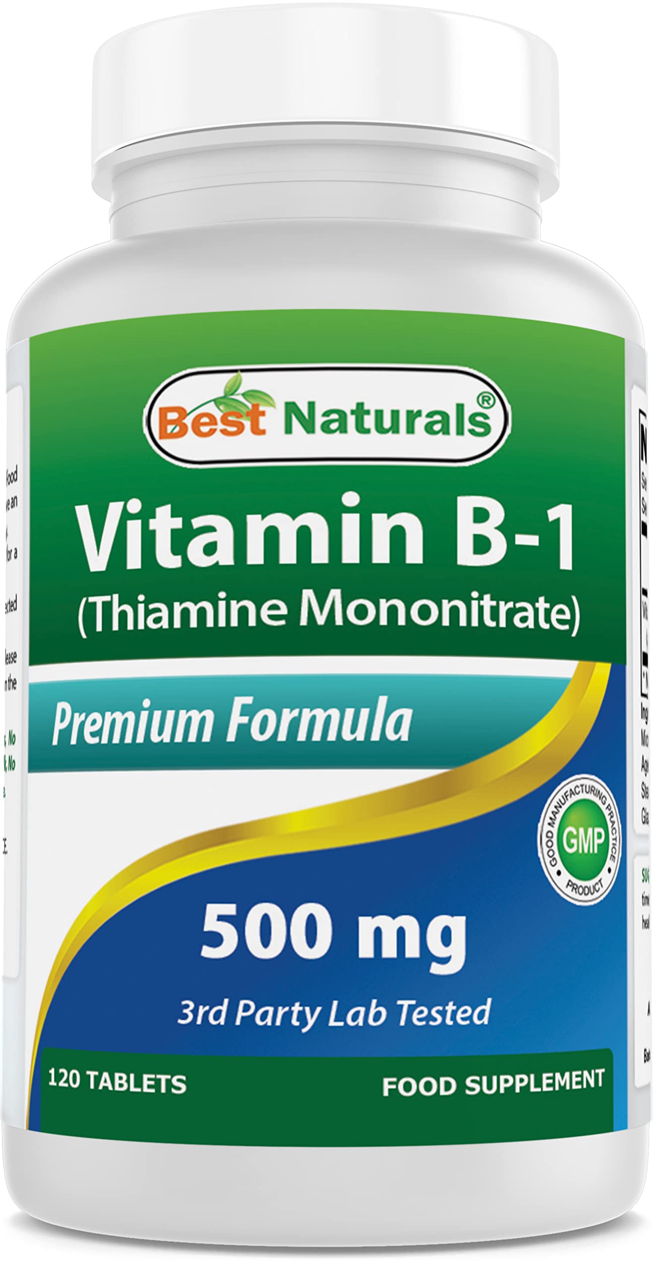 Best Naturals Vitamin B1 as Thiamine Mononitrate 500 mg 120 Tablets