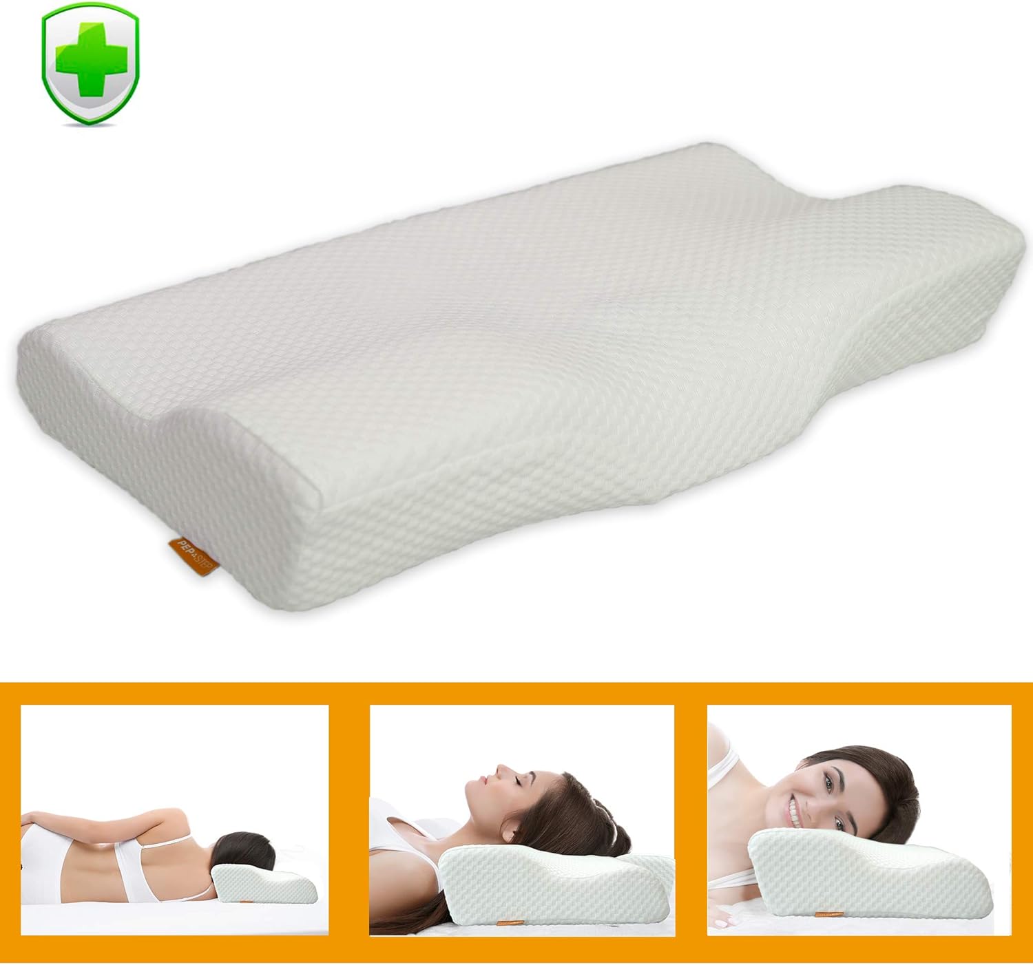 PEP STEP Memory Foam Cervical Pillow for Neck Pain | Best Back Sleeper Pillow | Best Pillow for Neck and Shoulder Pain | Anti Snore Pillow Orthopedic | Anti Snoring Pillows for Side Sleepers - Firm: Home & Kitchen