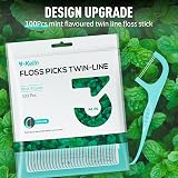 Y-Kelin Twin-Line Dental Floss 200 Pcs Mint Flavor Teeth Cleaning Picks view 3