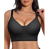 SHAPELLX Post Surgery Bras for Womem Front Closure Mastectomy Bras Wireless Compression Bra with Adjustable Straps