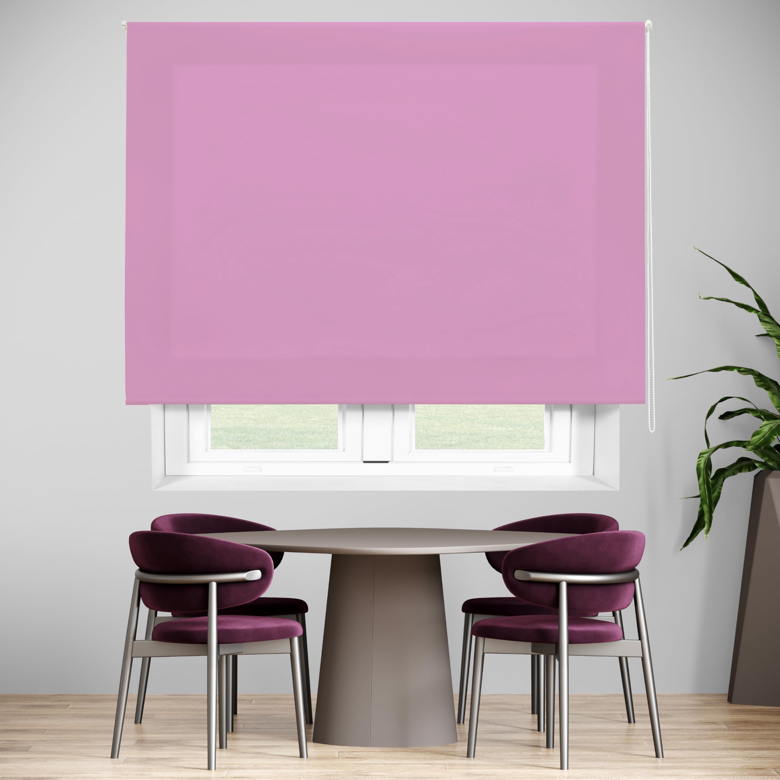 Blindecor Ara - Plain translucent roller blind, violet, 140x175 cm (width x height)