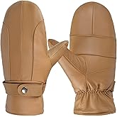 Harssidanzar Womens Genuine Sheepskin Leather Mittens With Warm Soft Lined SL027US