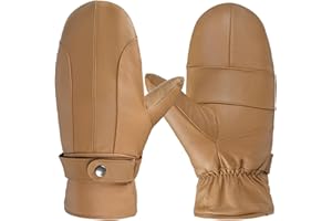 Harssidanzar Womens Genuine Sheepskin Leather Mittens With Warm Soft Lined SL027US