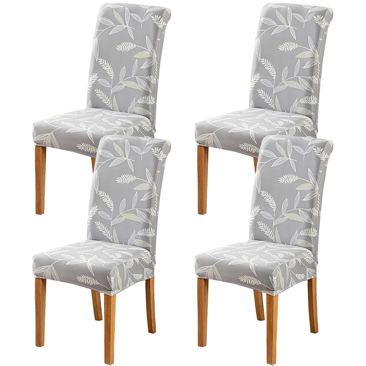 HZDHCLH Chair Covers Slipcovers 4/6 PCs Stretch Removable Washable Short Dining Chair Protector Cover Seat for Hotel,Dining Room,Ceremony (Leaf Shadow,4 PCS)