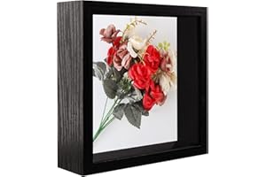 AYNOO 8x8 Shadow Box Picture Frame, Memory Display Case 3D Picture Frame, 8x8 Memory Box, Black,1 Pack