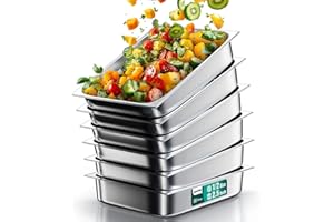 WantJoin Steam Table Hotel Pans 1/2 Half Size 2.5 Inch Deep 6 Pack, Stainless Steel Metal Tray Sets Food Storage Container for Restaurant Chafing Dishes Commercial Buffet Warmer Catering Supplies