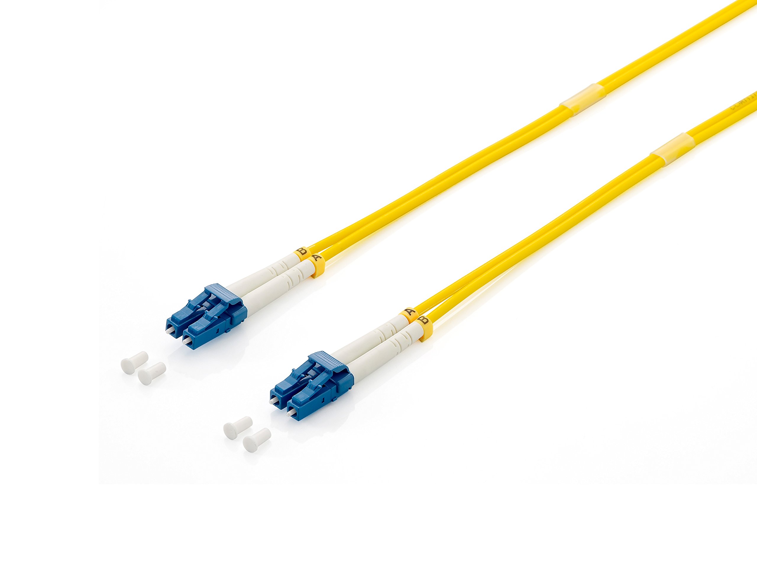 Equip Fibre Optic Cable (LC->LC 5.00m Singlemode Duplex OS2 Yellow Polybag)