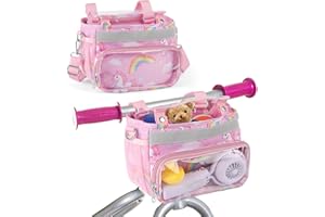 RZYLKA Kids Bike Scooter Front Mount Bike Basket, Waterproof Bike Rack Basket Handlebar Bag, Kids Basket for Bicycle Accessories Fit Most Boys, Girls, Toddlers Bike or Scooter