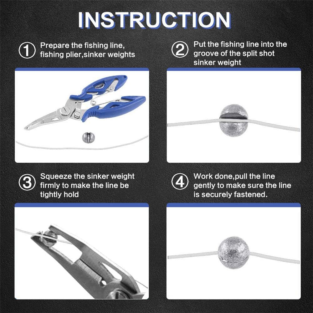 LUSHAZER Fishing Weights Sinkers Kit, 100pcs Round Split Shot Sinker, Fishing Weights Egg Sinkers 5 Sizes, 7/1000 oz, 17/1000 oz, 7/200 oz, 1/20 oz, 7/100 oz, Plastic Box Pack 3.8 x 1.9 x 0.7 inch : Sports & Outdoors