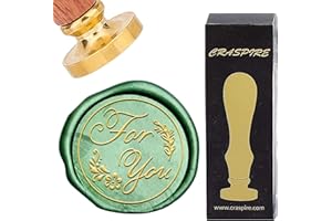 CRASPIRE for You Wax Seal Stamp Flower Plant Retro Word Sealing Wax Stamp 30mm Removable Brass Head with Rosewood Handle for 