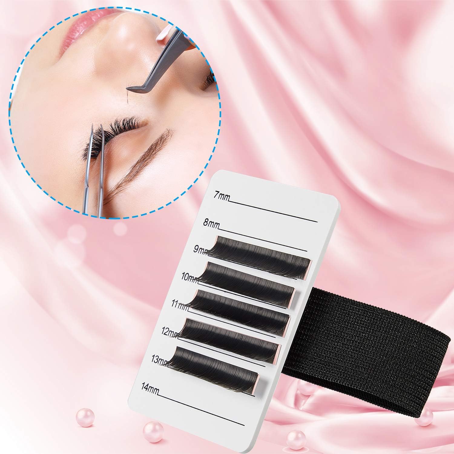 4 Pieces Lash Holder Eyelash Extension Hand Pallet Tray Tools with Adjustable Wrist Strap Adjustable Lash Tray Strip Palette One Size Fits Most Eyelash Extension Holder (7-14 mm Pattern) - Image 5