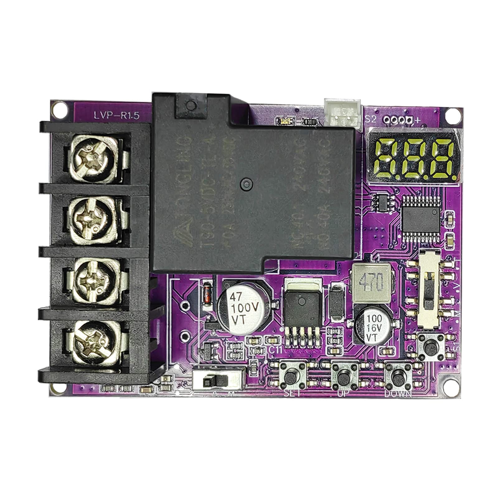Photo 1 of Low Voltage Disconnect and Charging Discharging Protection 2 IN 1 40A DC 5V-60V Low Voltage Cutoff with LCD Display Low Voltage Protector Disconnect Switch Module Charging Discharging Protection Board