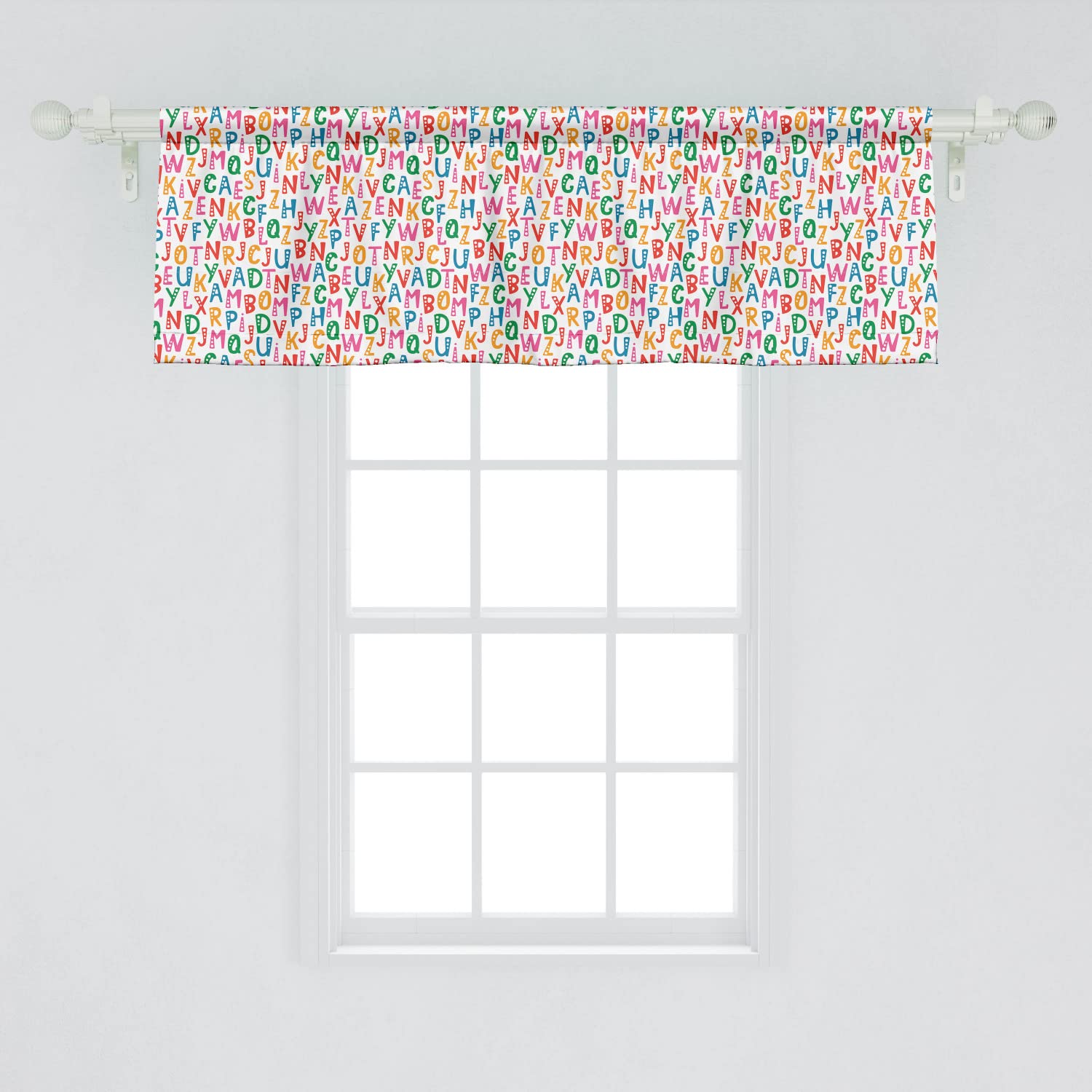 Ambesonne Alphabet Window Valance Pack of