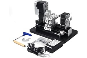 ZHRUI High Power 60W Powerful Mini Metal DIY 4-axis Rotating Lathe Lathes Machine Tools With Base 12000 rpm for Wood Soft Metals Plexiglass Plastic