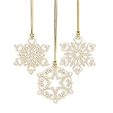 Lenox 888922 Mini Snowflake 3-Piece Ornament Set