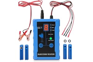 MR CARTOOL Fuel Injector Tester, Automotive Fuel Injector Cleaner Kit with 8 Pulse Modes, 12V Universal Auto Fuel Injector Pressure Tester with 4 Nozzles