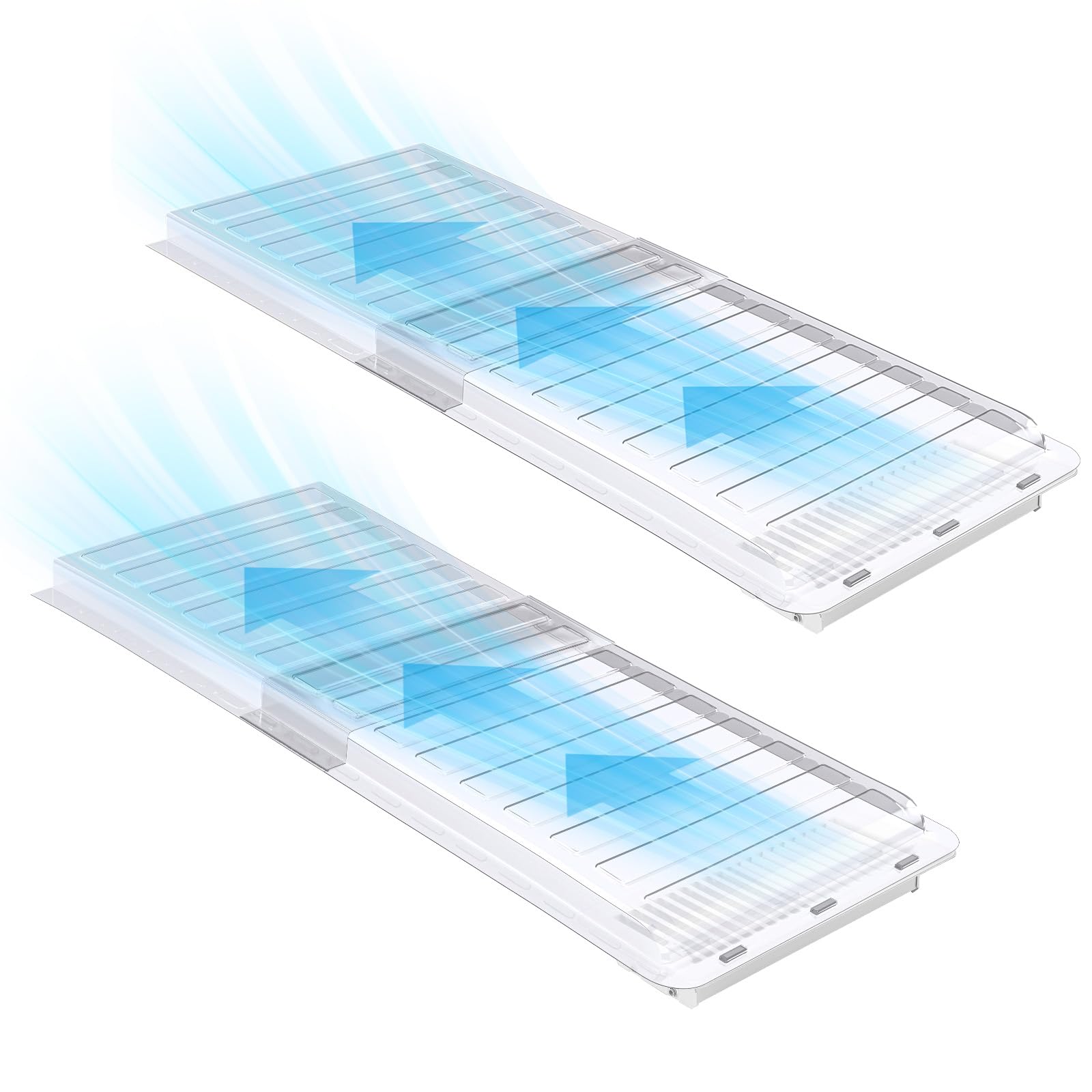 Photo 1 of Touri 2 Pack Magnetic Air Vent Extender for Under Furniture, Upgraded Thickened Floor Vent Deflectors for Home Floor, Thick PET Material, Fits 10" to 12" Floor Registers, Extends up to 33" Long