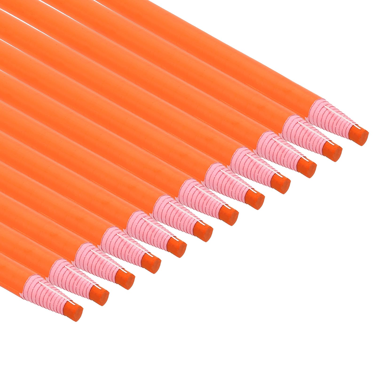 PATIKIL Peel-Off China Markers, 12 Pack Grease Wax Pencils Wood for Glass Garments Drawing Film Paper Vinyl Metal, Orange