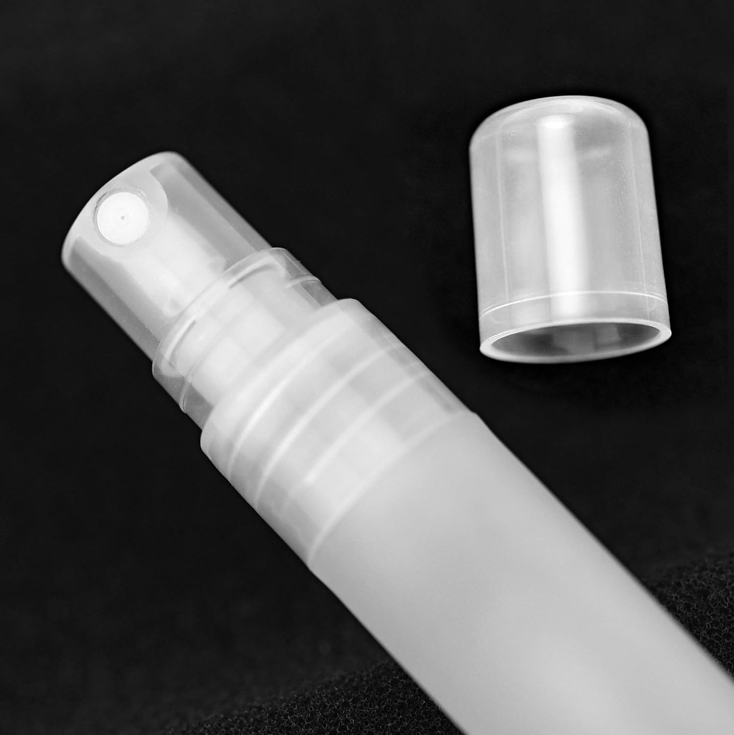 FiveSeasonStuff 5 Piece 10ml Mini Fine Mist Spray Bottle for Perfume Face Hydration Toner Frosted Plastic Atomiser Air Travel Size Refillable and Reusable - Image 5