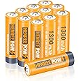 Henreepow AA Rechargeable Batteries for Solar Lights Ni-MH AA Solar Battery Pre-Charged 1.2V 1300mAh Long Lasting Performance (AA-1300mAh-12pack)