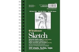 Strathmore 400 Series Sketch Pad, Recycled Paper, 5.5x8.5 inch, 100 Sheets - Artist Sketchbook for Drawing, Illustration, Art Class Students
