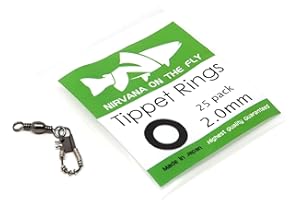 NIRVANA ON THE FLY Nirvana Premium Fly Fishing Tippet Rings - 25 Rings on a Clip - Made in Japan
