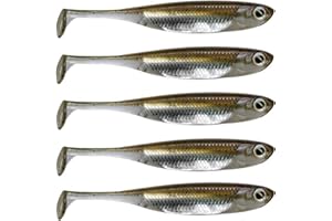 QualyQualy Soft Plastic Swimbait Paddle Tail Shad Lure Soft Bass Shad Bait Minnow Paddle Tail Swim Bait for Bass Trout Walleye Crappie - 2.75in, 3.14in, 3.94in, 5in