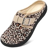 JOINFREE Womens Slippers Wide Slip on Mules Adjustable Diabetic Slipper Warm Memory Foam House Slippers for Edema Swollen Bunions Indoor & Outdoor