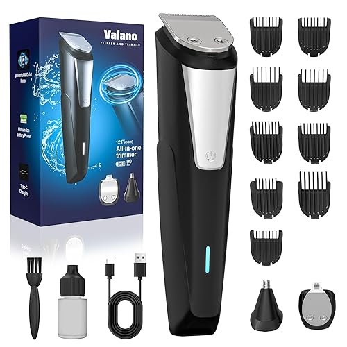 Beard Trimmer Hair Clippers for Men - All-in-One Cordless Nose & Ear Hair Trimmer Grooming Kits with Zero Gapped T-Blade Electric Razor Shaver, 9 Guide Combs, Ideal Gifts for Men