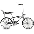 Tracer Retro Beach Cruiser for Adults,20 Inch Wheels,1.75 Tire, City Bike, Lowrider Springer Fork Retro Banana Seat,High Rise Handlebar - Multi Color