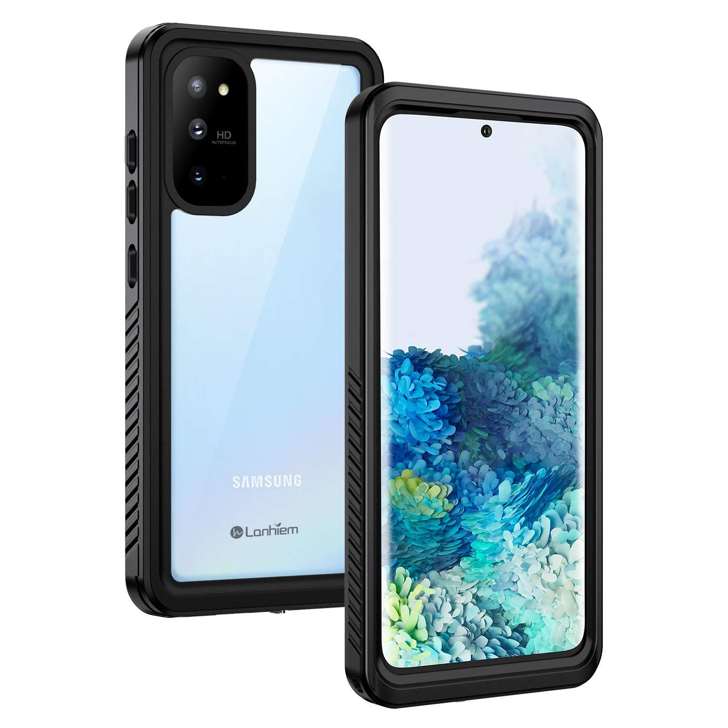 Photo 1 of Lanhiem for Samsung Galaxy S20 Case (Not for Plus or Ultra), IP68 Waterproof Dustproof Case with Built-in Screen Protector, Heavy Duty Full Body Protective Cover for Galaxy S20 5G, Black/Clear