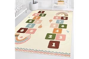 STARUIA Large Hopscotch Kids Rug for Playroom, Non-Slip Washable Rug for Kids Room, Soft Colorful Rug for Nursery, Educational Carpet Floor Play Mat for Classroom Kids Bedroom Daycare, 47"x 71"