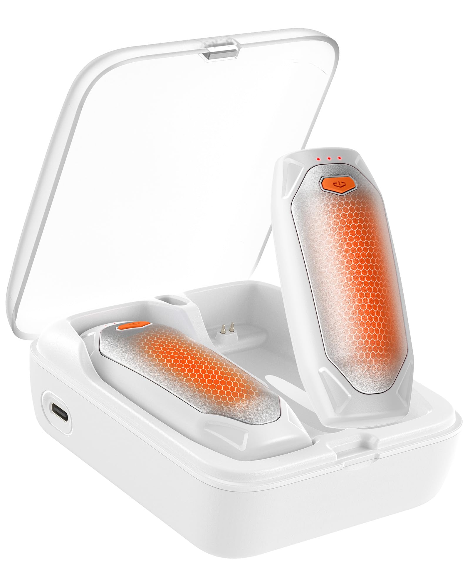 Kesguar Hand Warmers Rechargeable - 2 Pack 14000mAh AI Electric Hand Warmers with Charging Case, Magnetic 2 in 1 Pocket Handwarmers, Portable Heater Gifts for Women/Men/Christmas/Golf/Camping/Hunting Image