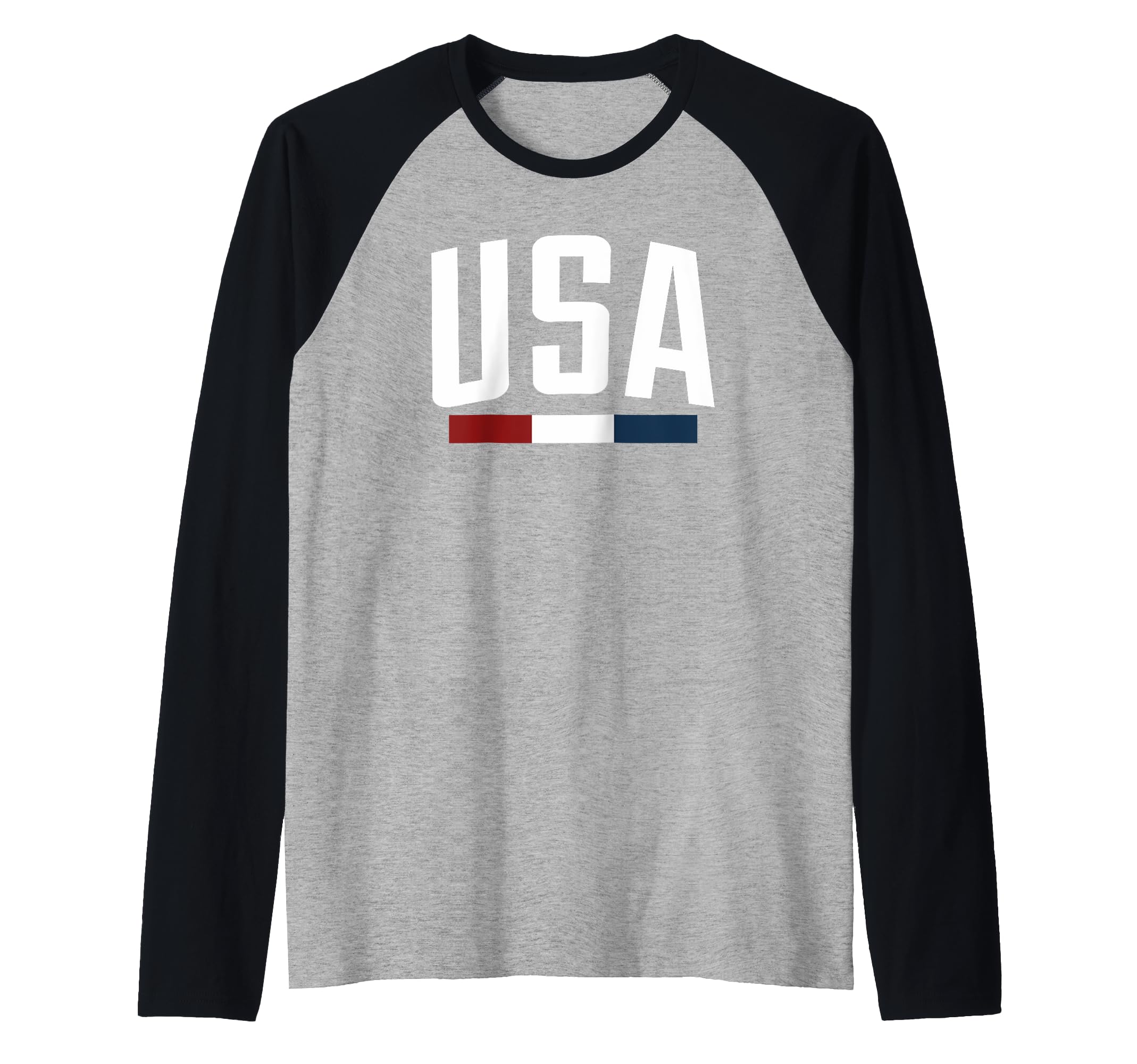 Trendy USA Bold Letters Raglan Baseball Tee