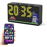 sasecgo Programmable Pixel Digital Clock for Desk, Plug-in, Busy Box Sign,Pomodoro Timer, Alarm, Bluetooth APP Control, Custom Text, Patterns, Animations