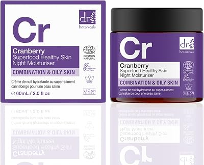 Dr Botanicals Cranberry Superfood Night Moisturiser 60ml Hydrating Brightening