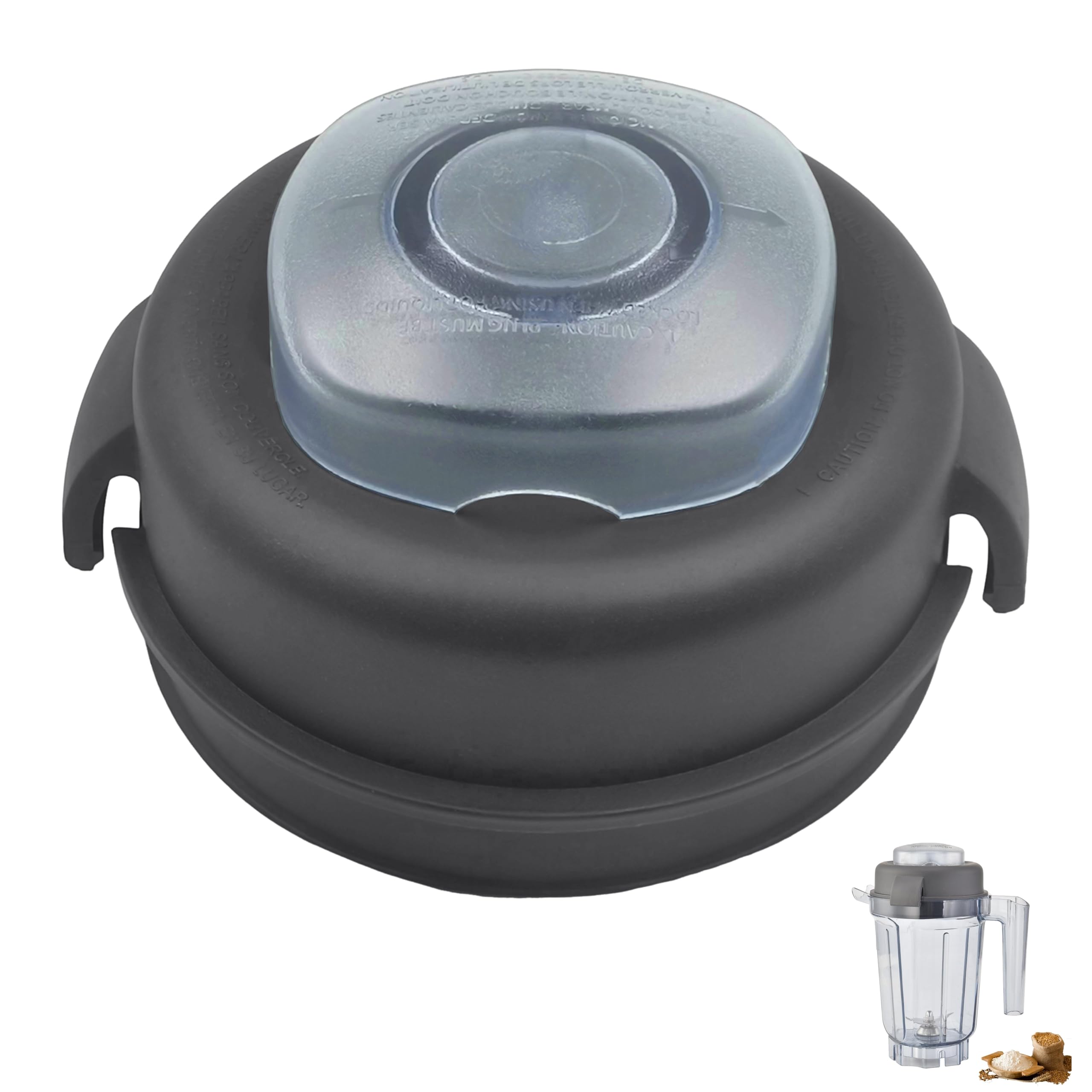 ブレンダー交換用蓋 Vitamix 32オンス ウェット&ドライ ブレンダーピッチャー 2パーツの蓋とプラグ Vitamix 32オンスウェットドライコンテナ用 ピッチャーカバー ブレンダー交換部品アクセサリー用
