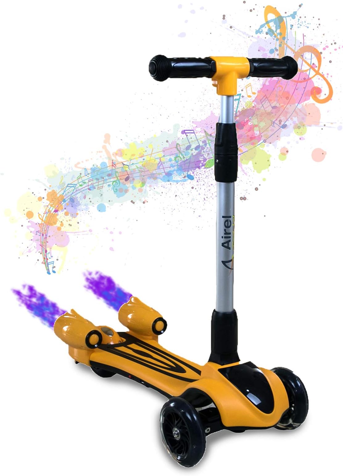 AIREL Kids scooter 3 Wheel | Scooter with Steam | Scooter for Kids with LED Light | Folding Scooter Children | Children's Scooter with Music | Scooter for Children of 3-8 Years