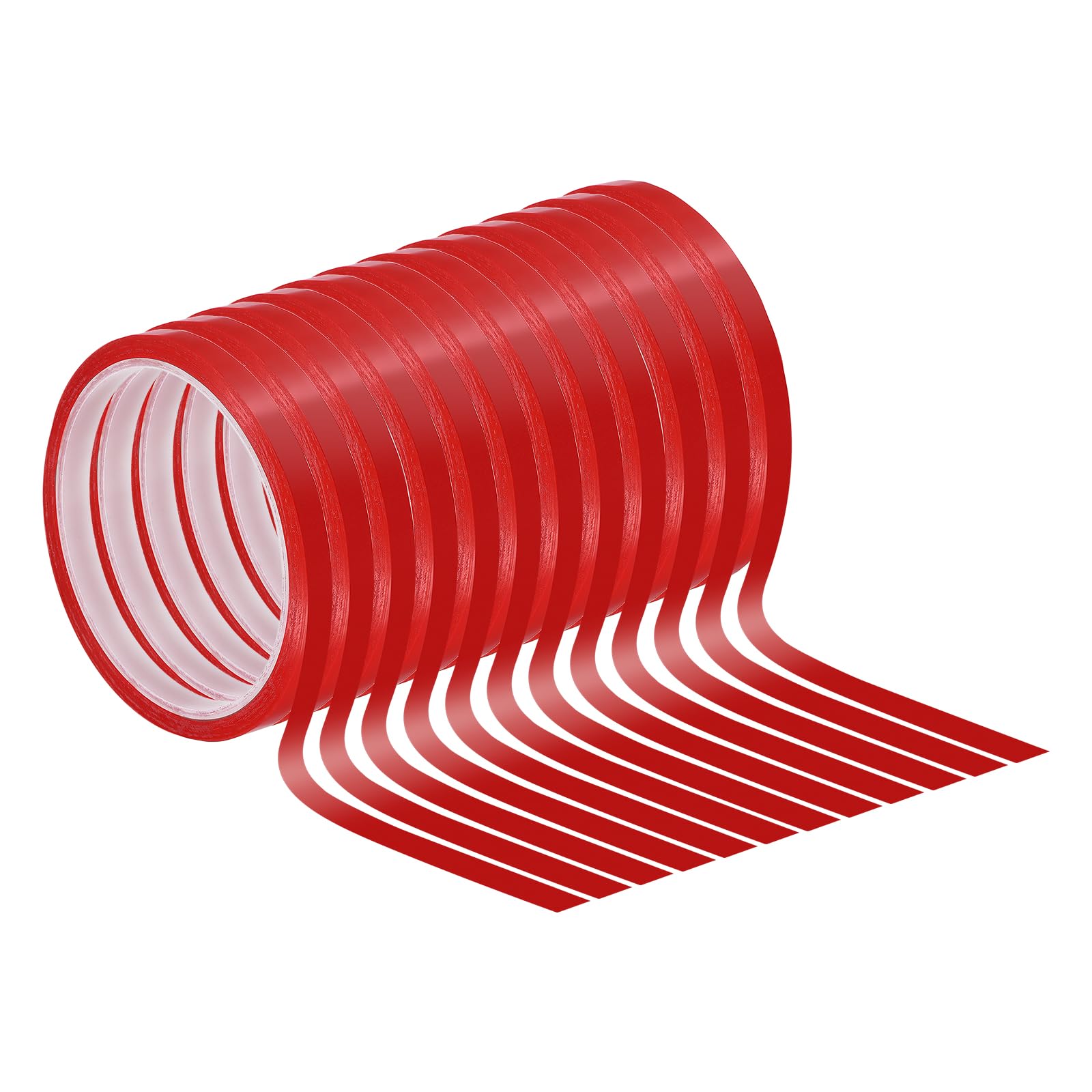 PATIKIL 1/4" Whiteboard Tape, 12 Pack Thin Dry Erase Tape for Graphic Chart Marking DIY Art, Red