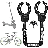 Honszex Scooter Lock, Bike Locks High Security with Key, 36.22inch Heavy Duty Bike Lock Chain, Accessories for e-Bikes & e-Sc